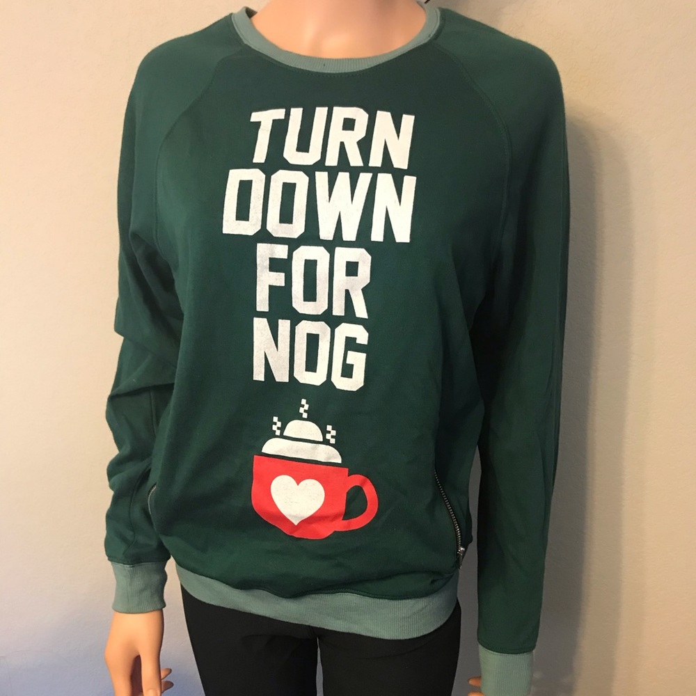 Junior’s Doe “Turn Down For Nog” Medium Sweater